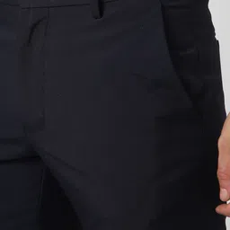 van heusen Men Slim Fit Dark Blue Polyester Trousers image 5