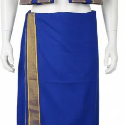 Divine India Sabarimala Combo Dhoti with Towel (Mundu, Vesti) with Gold border Solid Men Dhoti-picture-17