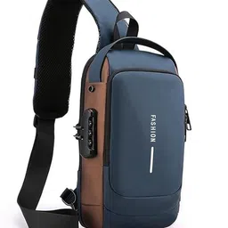 donda impex Blue, Gold Men & Women Shoulder Bag , Anti Theft Unisex Waterproof Side Bag-picture-24