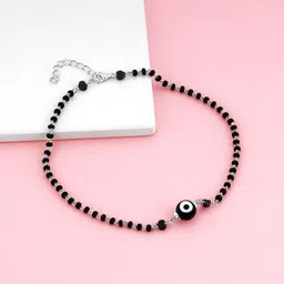 giva 925 Silver Black Evil Eye Anklet for Women Sterling Silver Toe Anklet-picture-16