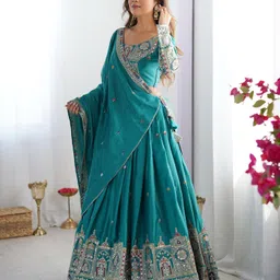 trijal fab Embroidered Semi Stitched Lehenga Choli image 4