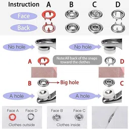 anlyf Metal Thickened Fasteners Set with Hand Punch Plier image 3