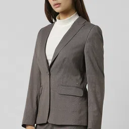 van heusen Women Checkered Single Breasted Formal Blazer image 3
