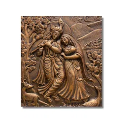 artociti Bronze Radha Krishna 3D Wall Mask image 2