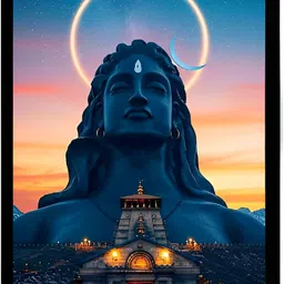 Shiv Mahadev Spiritual Wall Art, Adiyogi Modern Home Decor Acrylic 12 inch x 8 inch Painting-image-18