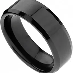 Costozon Black Tungsten Style Ceramic Ring for Men & Women | Wedding Band Ring Stainless Steel Platinum Plated Ring-picture-14