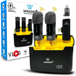 wrader Dual Wireless Mic with Fur Noise Cancelling Microphones for Youtube Recording Microphone-picture-11