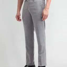 arrow Men Slim Fit Grey Polyester Trousers image 4