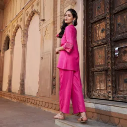 shae by sassafras Women Polyester Kurti Pant Set image 4