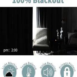 bfam Solid (Pack of 2) 8 Ft Blackout Eyelet Polyester Door Curtain (SPA Blue) image 4