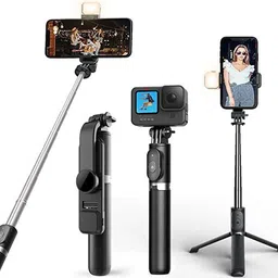 janny Bluetooth Selfie Stick with Led Light Wireless Remote and Tripod Stand Tripod Kit-picture-14