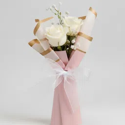 fleur buddy Romantic Bloom Artificial Rose Bouquet Pink, White Rose Artificial Flower-picture-25