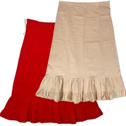 Belizzi Paridhan Red & Sand Beige Combo Pure Cotton Petticoat-picture-11