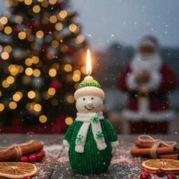 drematical Handcrafted Snowman Decorative Candle |Christmas Home Décor | Jasmine Scent Candle image 4