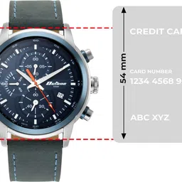 Titan Octane Chronograph With Date Blue Dial Blue LeatherStrap Analog Watch - For Men NT90086KL01 image 5