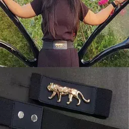 khodal zone Women Casual Black Artificial Leather Belt image 2