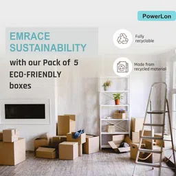 powerlon Corrugated Cardboard Box For Packing, Home Shifting and other Purpose, Box Size : 30x19x18 Inch Packaging Box image 2