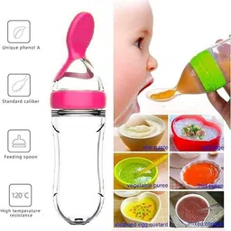 nxgtya BPA Free Veggie Fruit Feed Nibbler Juicer, Baby Food Dispensing Spoon Bottle - Silicone image 4