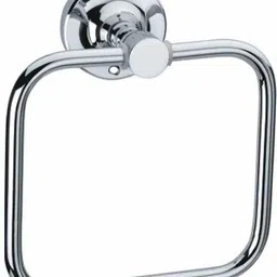 qtm S.S. Square / Oval Towel Ring and Napkin Holder, Stainless Steel, Rust Resistent Chrome Finish Bathroom Accessories (Square) Silver Towel Holder-picture-11