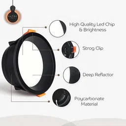 altralights 22W (3in1 Light Shade) Set of 4 Polycarbonate Low Deep Down Recessed Ceiling Lamp image 2