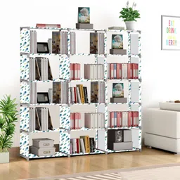 mezire Compact 18-Tier Book Organizer/Shoe/Chappal/Book/Clothes Rack with Plastic Joint Metal Open Book Shelf-picture-13