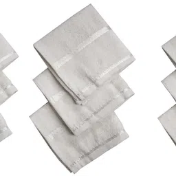 Stylewell Set Of 9 Pcs Pure Soft Cotton White Color Embroidery Towel handkerchief ["White"] Handkerchief-picture-27