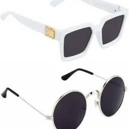 sunwear Gradient, UV Protection, Polarized, Mirrored Round Sunglasses (55)-picture-10