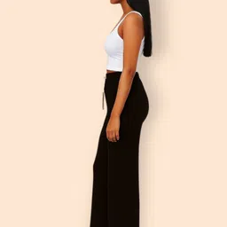 laxmiempiree Women Comfort Fit Black Pure Cotton Trousers-picture-12
