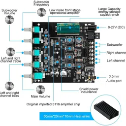 sg flash HIGH QUALITY TPA3116D2 ZK-TB 21 50w*2+100w 2.1 Amplifier Board Electronic Components Electronic Hobby Kit image 3