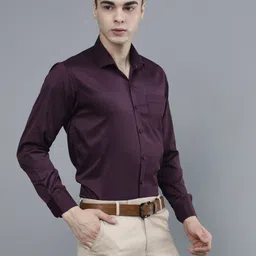 zodara Men Regular Fit Solid Spread Collar Formal Shirt image 4