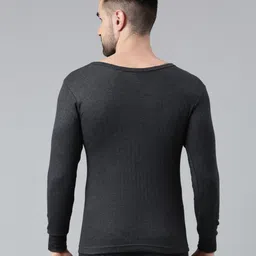 Josh Dark Grey V-Neck Full Sleeves Solid Men Top Thermal image 4