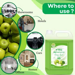 k'triq Green Apple Air Freshener, Instant Odour Removal, Fruity Scent Refill image 4