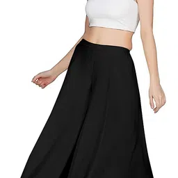 finivoir Women Regular Fit Black Georgette Trousers-picture-23