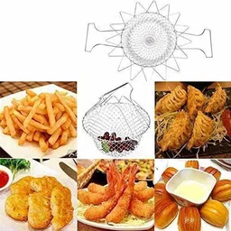 shreejiih Foldable Magic Strainer Stainless Steel Fruit & Vegetable Basket image 3