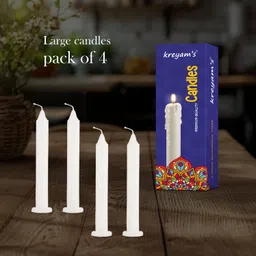 kreyam's White Candles Long Burning for Outdoor, Camping, Emergency, Survival - 4 Pack Candle-picture-11
