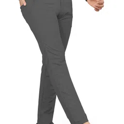 sk trend Men Slim Fit Grey Lycra Blend Trousers image 4