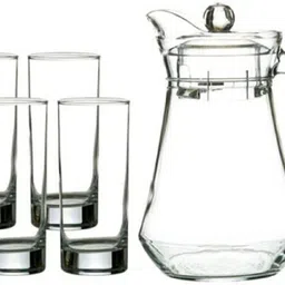 red-rubby 6 Water Glass 280 Ml, Jug 1100 Ml Stylish Premium Plasma Jug Glass Set image 3