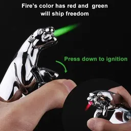 daz cam Leopard Shaped Cigarette Lighter Windproof Green Flame Fire Starters Hookah Leopard Cigarette Lighter Windproof Green Flame Fire Starters Hookah (Pack of 1) Pocket Lighter image 2