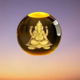 lordganesh Lord Ganesh 3D Crystal Ball Night Lamp | LED USB Table Lamp for Home Décor Table Lamp-picture-30