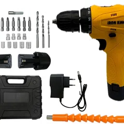 mpt IRONKING CORDLESS DRILL KIT SET 25 TYPES OF TOOLS & 12V LI-ION BATTERY & CHARGER Power & Hand Tool Kit-picture-12