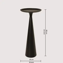 tanush furnitures Torre Modern Black Side Table with Monolithic Matte Elegance in Black Finish image 2
