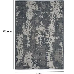 priyate Dark Grey Abstract Polypropylene 5 ft x 7 ft Machine Made Carpet image 3