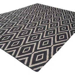 jaipur rugs Blue Wool Geometrical 8 Ft X 10 Ft Flat Weaves Carpet image 5
