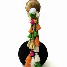 mr collection Handmade TIRANGA Paranda for Girls – Stylish Long Braid Accessory Hair Extension image 4