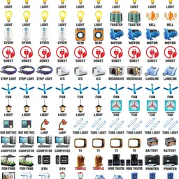 jemox 1.5 cm Self-Adhesive Switch Stickers- 40 Designs for Electric Board Appliances, Self Adhesive Sticker-picture-24