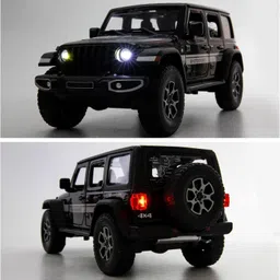 dezicon ecom Rubicon Toy Car Jeep Diecast Metal Model Car Light Sound Pull Back image 5