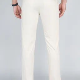 peter england Men Regular Fit Pink Cotton Blend Trousers image 4