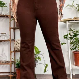 nucouths Women Regular High Rise Brown Jeans-picture-17