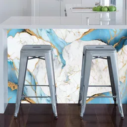 wdize 400 cm Kitchen Wall Wallpaper Shining Marble Foil Waterproof Sticker 2 Roll For Kitchen Self Adhesive Sticker image 3