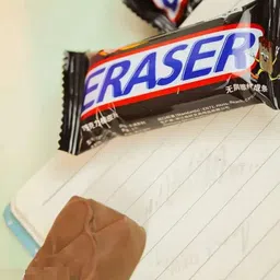 zouveux 3D Fun Chocolate Shape Non-Toxic Rubber Pencil Erasers, Stationery for Kids Non-Toxic Eraser image 4